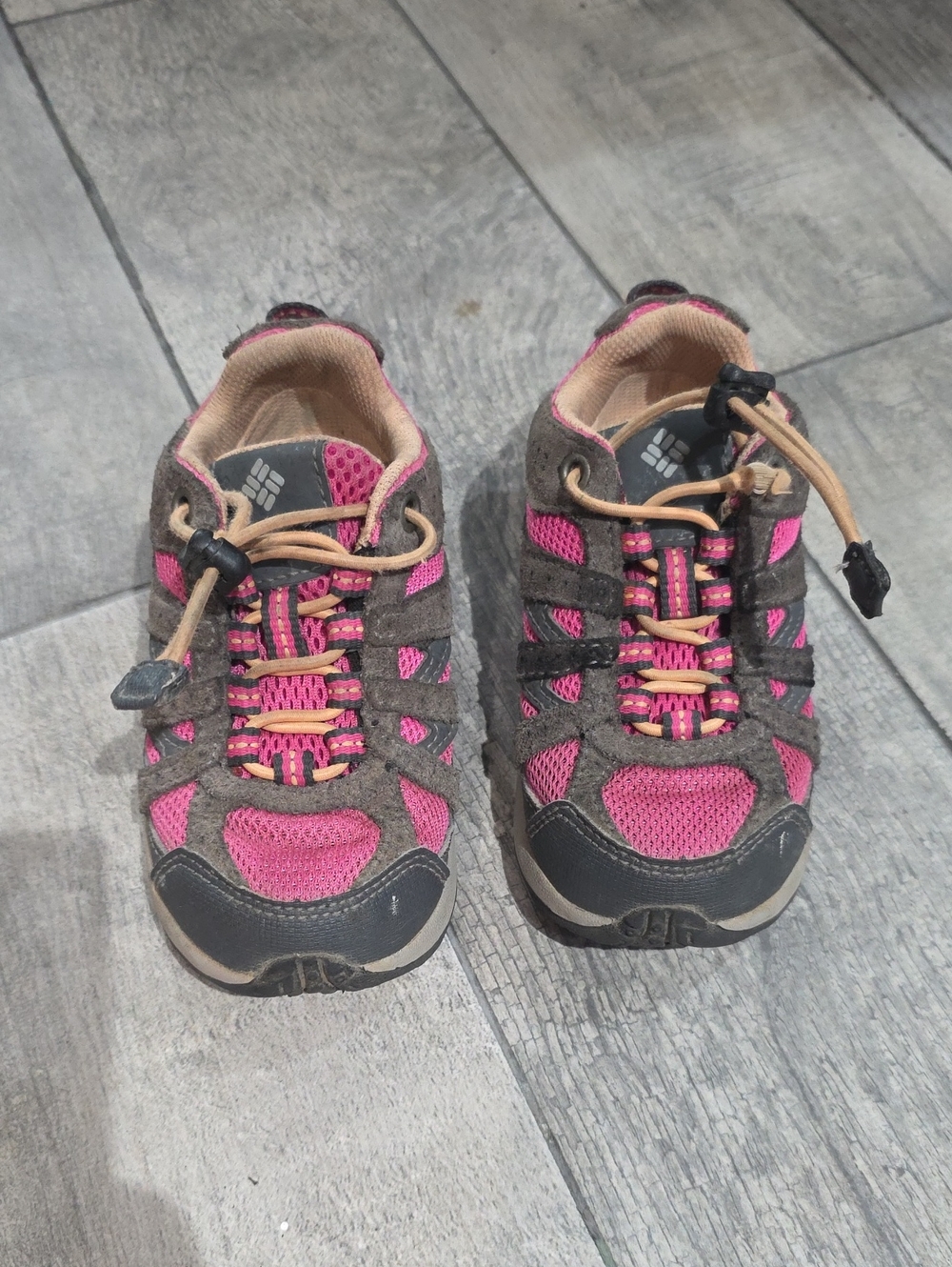 Columbia Kids Pink and Gray Hiking Sneakers